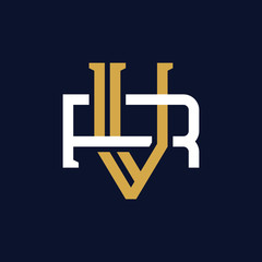 Initial Letter VR RV Monogram Logo Design