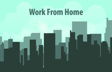 Naklejka premium design vector illustration background work from home