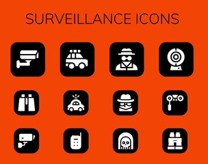 Modern Simple Set of surveillance Vector filled Icons