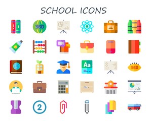 Modern Simple Set of school Vector flat Icons