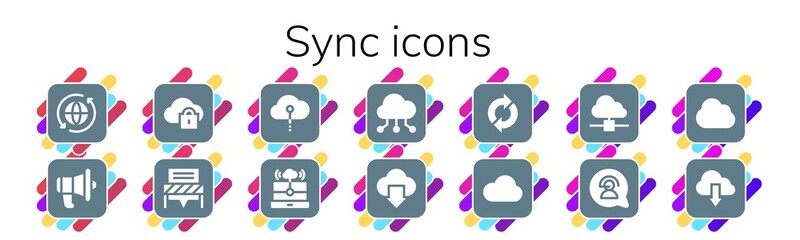 Modern Simple Set of sync Vector filled Icons