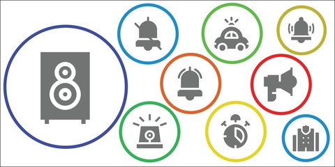 Modern Simple Set of siren Vector filled Icons