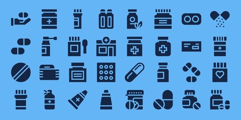 Modern Simple Set of antibiotic Vector filled Icons