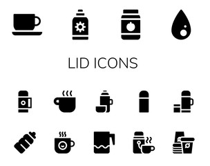 Modern Simple Set of lid Vector filled Icons