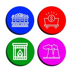 coal simple icons set
