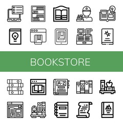 bookstore simple icons set
