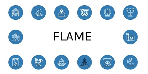 flame simple icons set