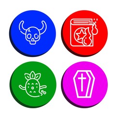 horror simple icons set