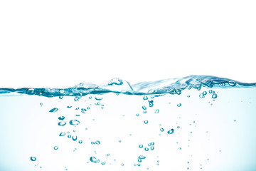 Beautiful water waves Splashed water wave in clean blue water