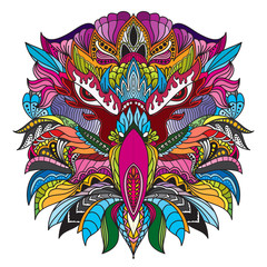 Zentangle stylized bird head-vector illustrations