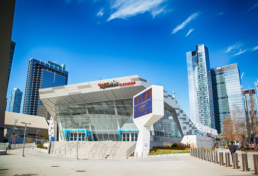 TORONTO, CANADA - MAY 5, 2020: Entrance to Ripley's Aquarium of Canada in Toronto.