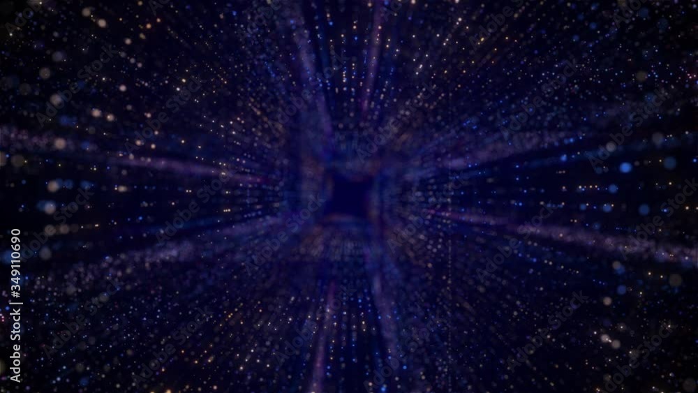 Poster concept of digital, datacenter, motion graphic with particle grid. futuristic big data visualization
