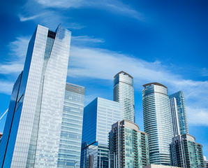 Skyscrapers and office buildings in downtown Toronto financial district
