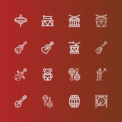 Editable 16 drum icons for web and mobile