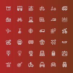 Editable 36 transport icons for web and mobile