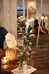 table decoration in a restaurant