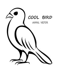 Black Vector illustration on a white background of a bird. Suitable for making logo.