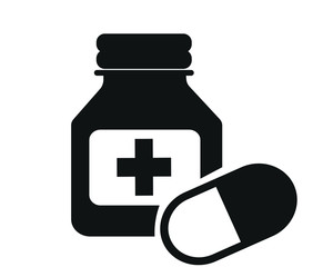 Medicine icon, capsule icon vector illustration  