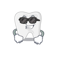 cartoon character of tooth wearing classy black glasses