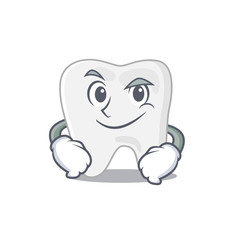A cute arrogant caricature design of tooth having confident gesture