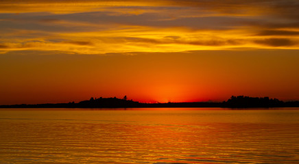 sunset on the lake