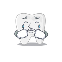 Caricature design of tooth having a sad face