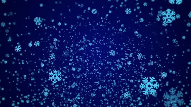 abstract blue background with snow particles
