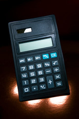 Old pocket calculator, works with solar energy, technology from the 80s.