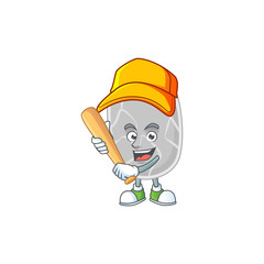 cartoon design concept of nitrospirae playing baseball with stick