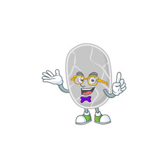 Cartoon character design of nerd nitrospirae with weird glasses