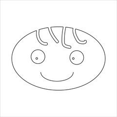 Smiling face, happy boy, simple vector illustration