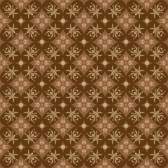 Beautiful pattern on Java batik fabric design with seamless dark brown color design