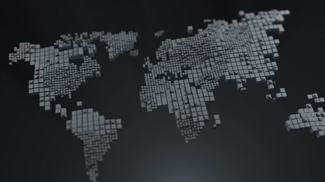 loop animation. pixelated world map with ripple effect