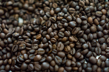 Roasted beans coffee smell like coffee, and weigh less because the moisture has been roasted out. They are crunchy to the bite, ready to be ground and brewed. 