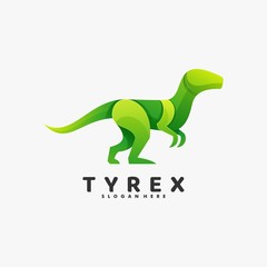 Obraz premium Vector Logo Illustration Dinosaurs Gradient Colorful Style