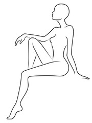 Black outline of sitting woman
