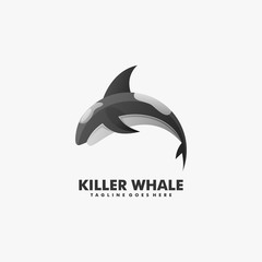 Vector Logo Illustration Shark Gradient Colorful Style