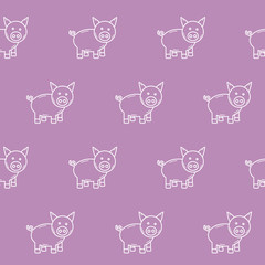 Obraz premium Wrapping paper - Seamless pattern of symbols pig for vector graphic design