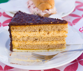 chocolate, hazelnut and buckwheat cake