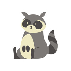 cute raccoon animal vector