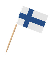 Small paper flag of Finland on wooden stick
