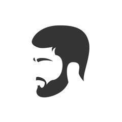 men beard and hair cut vector illustration design