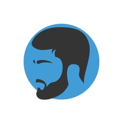 men beard and hair cut vector illustration design