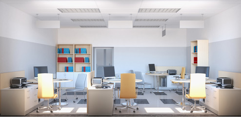office, interior visualization, 3D illustration