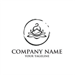 logo design lotus circle for yoga center. Yoga icon