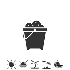 sand bucket beach icon vector illustration design