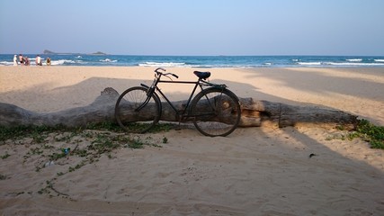 bicycles on the beach