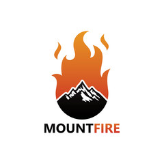 Mountain Fire Logo Template Design