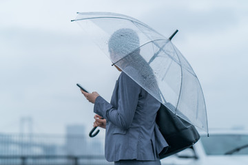 雨・傘・女性