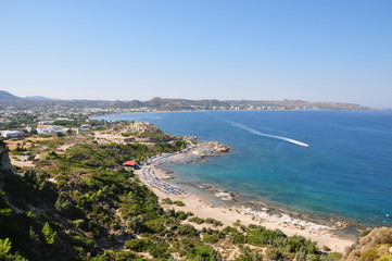 sea and beach view from a height